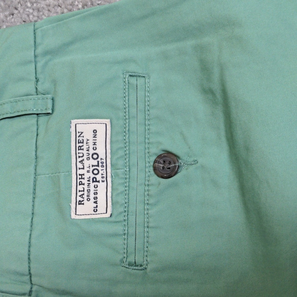 Ralph Lauren, Boys green shorts, just in time for spring.